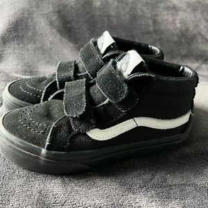 Kids Black and White Velcro Sneakers